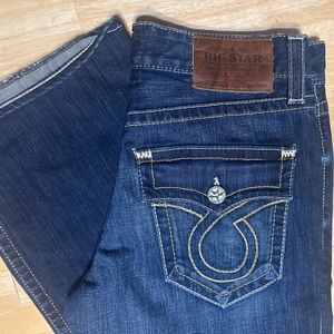 big star mens 32R Eastman straight distressed dark blue denim Western Jean 32/30